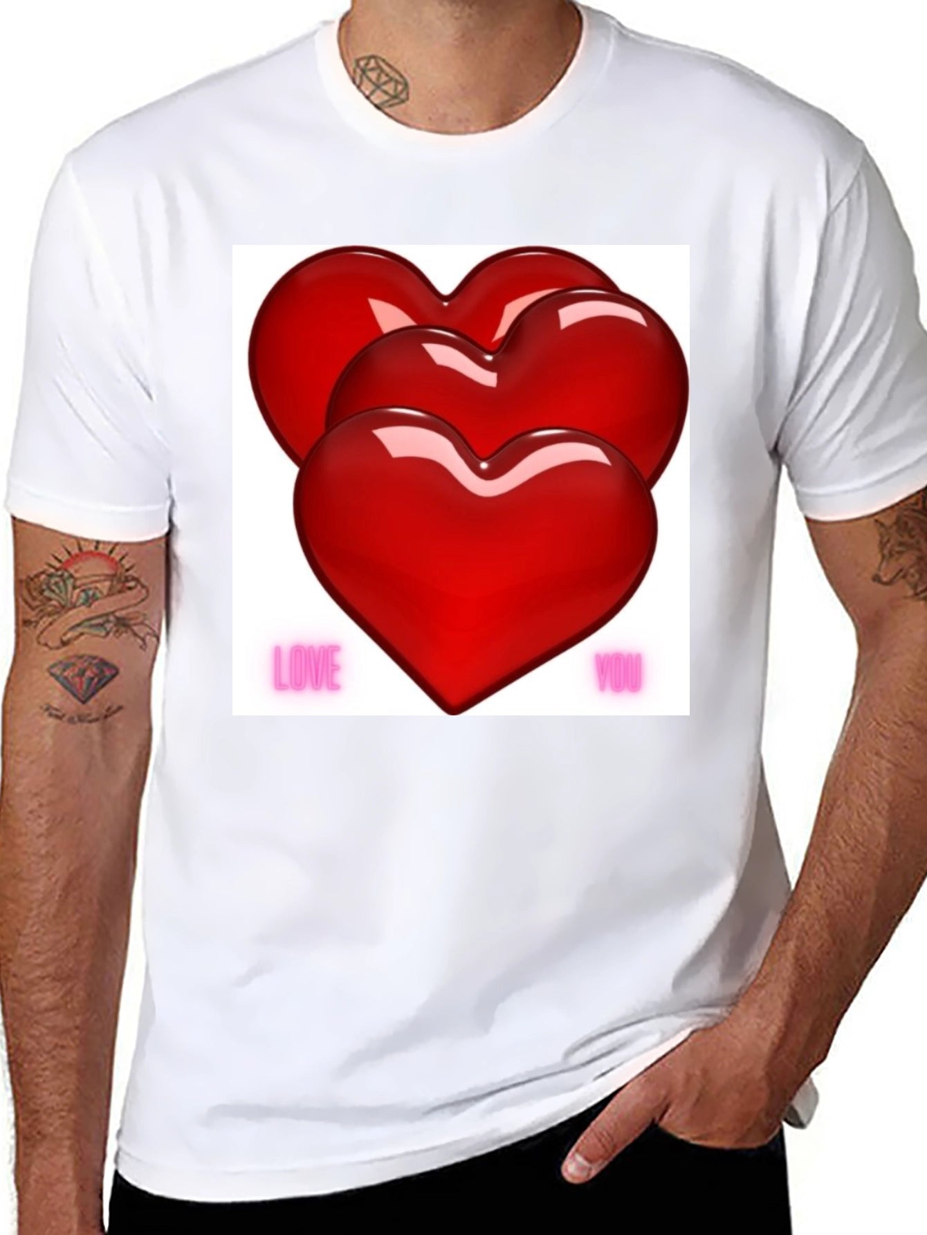 Love You Hearts Valentines Day T-Shirt