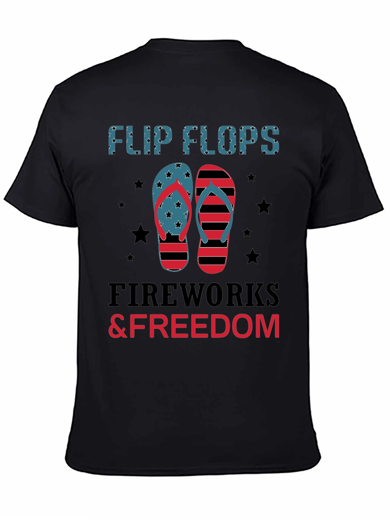 Flip Flops Fireworks & Freedom Patriotic Tee