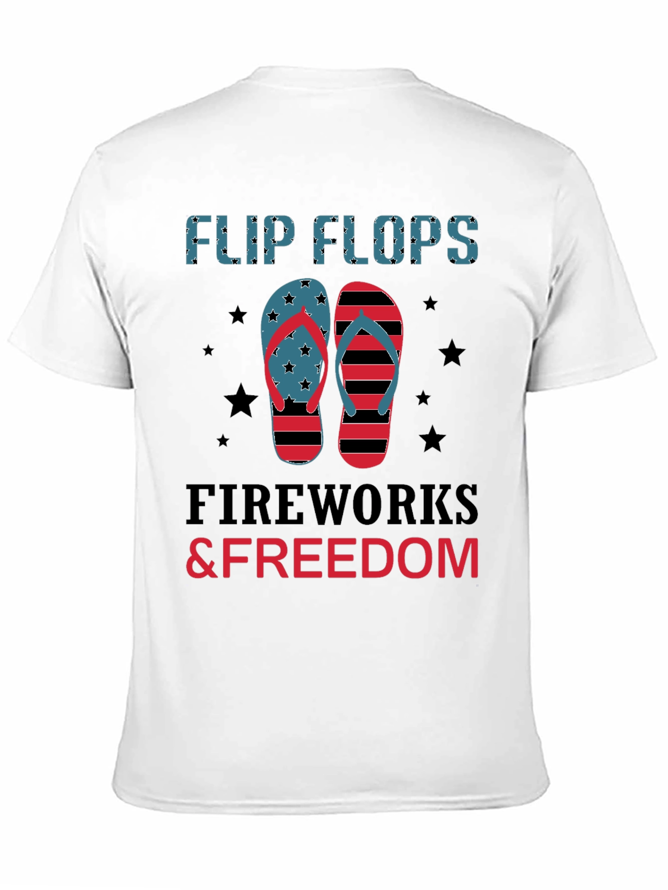 Flip Flops Fireworks & Freedom Patriotic Tee