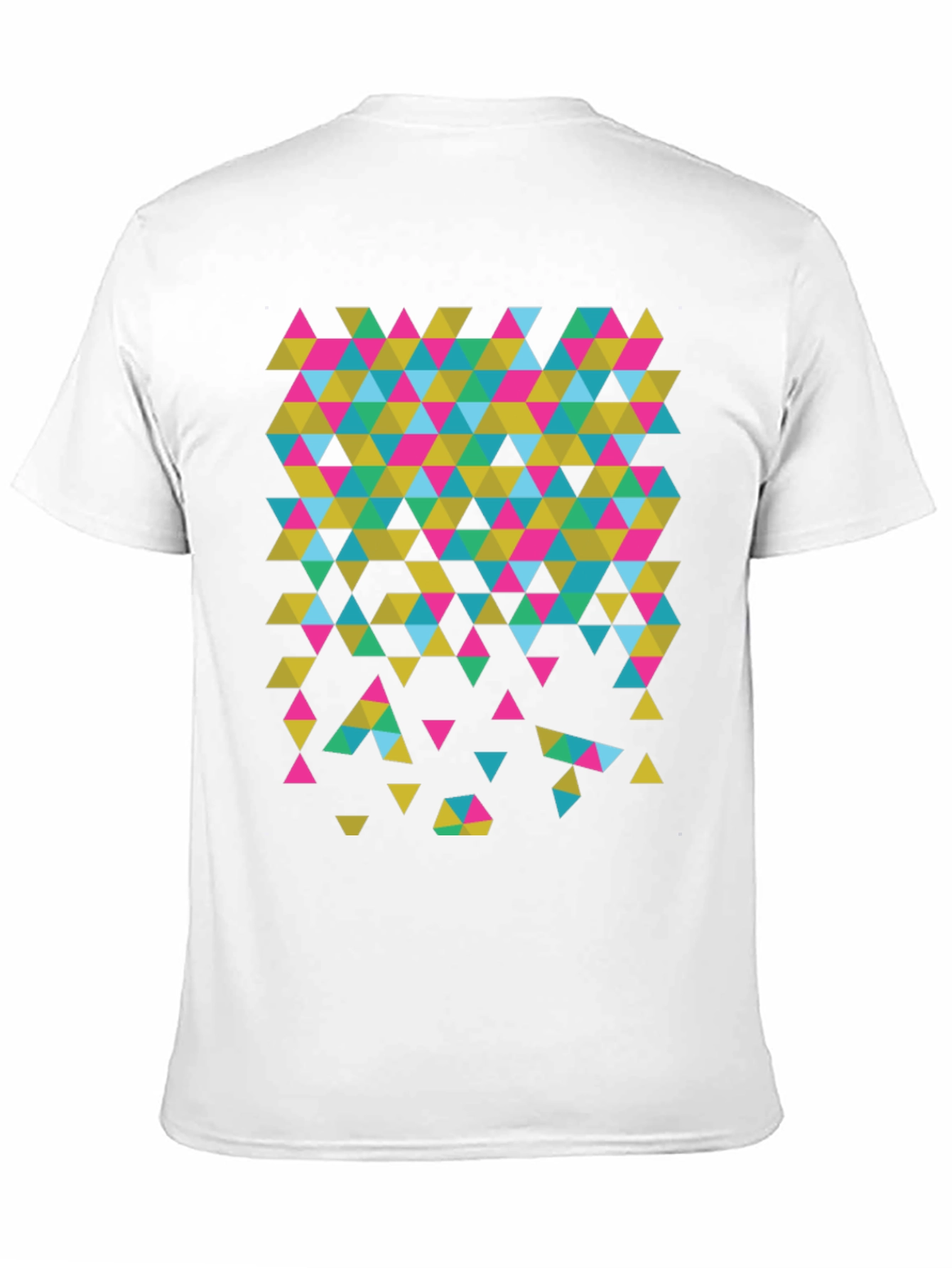 Geometric Triangle Print Black T-Shirt