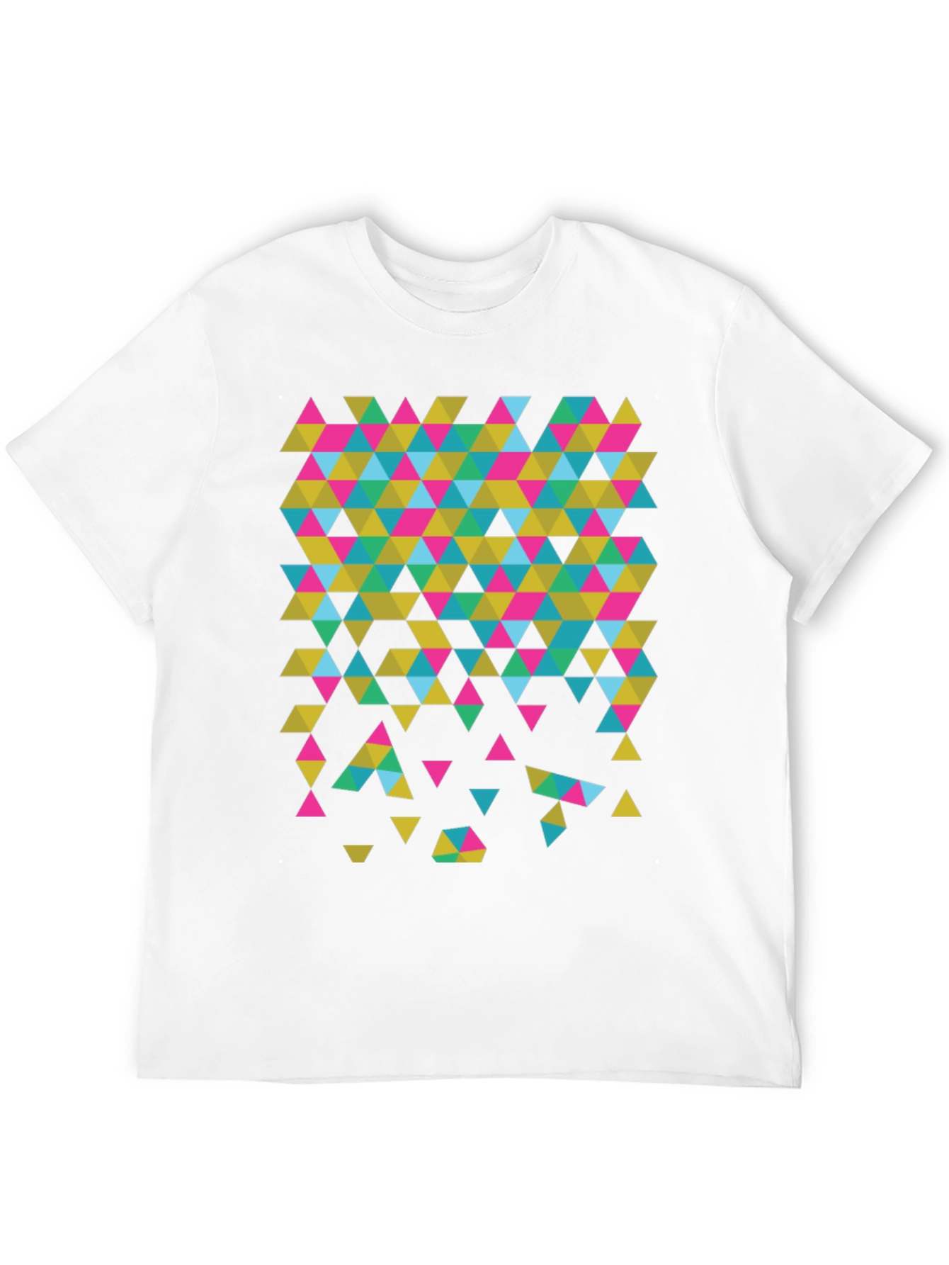Geometric Triangle Print Black T-Shirt