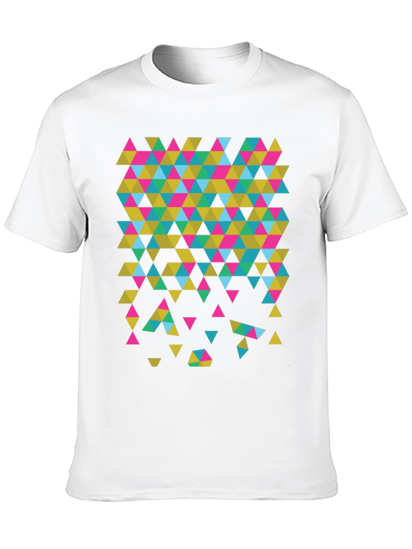 Geometric Triangle Print Black T-Shirt