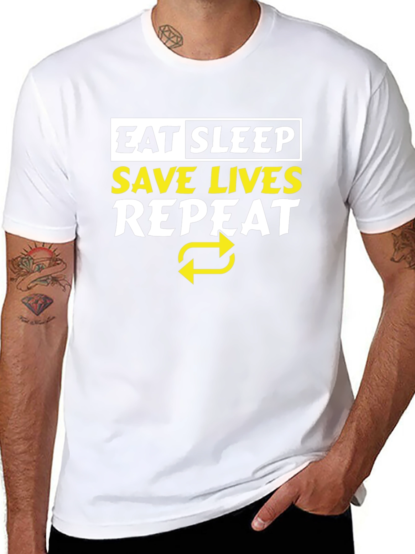 Eat Sleep Save Lives Repeat Graphic Tee