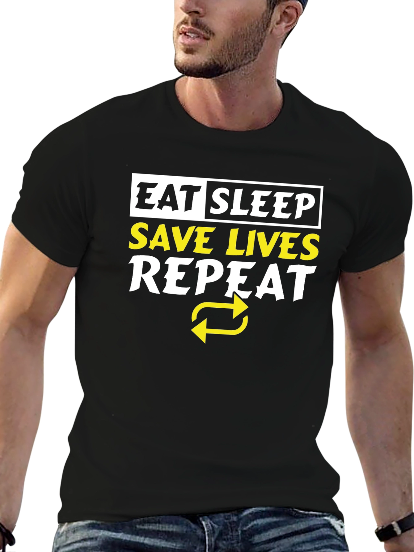 Eat Sleep Save Lives Repeat Graphic Tee