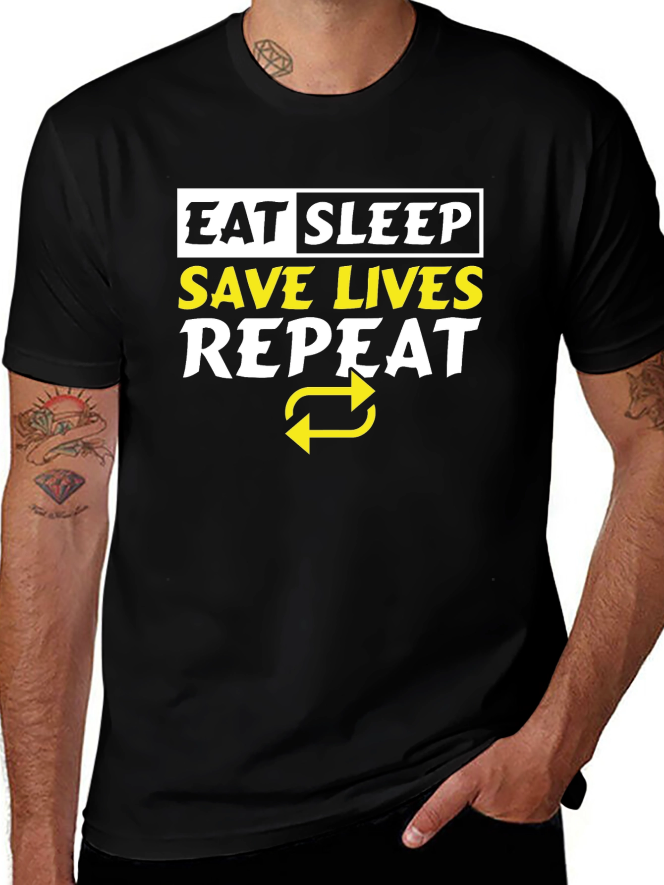 Eat Sleep Save Lives Repeat Graphic Tee