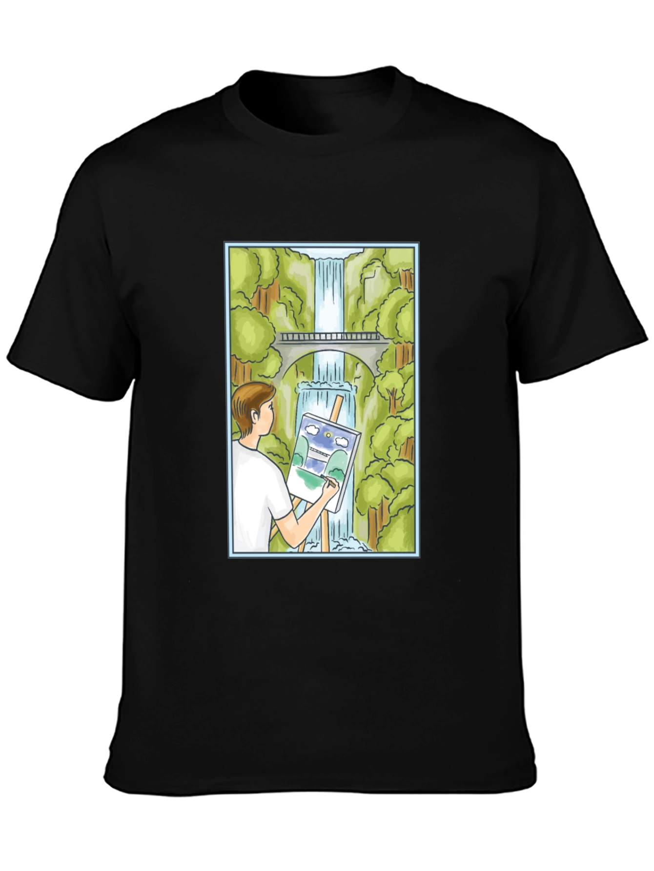 Painter Waterfall Graphic T-Shirt