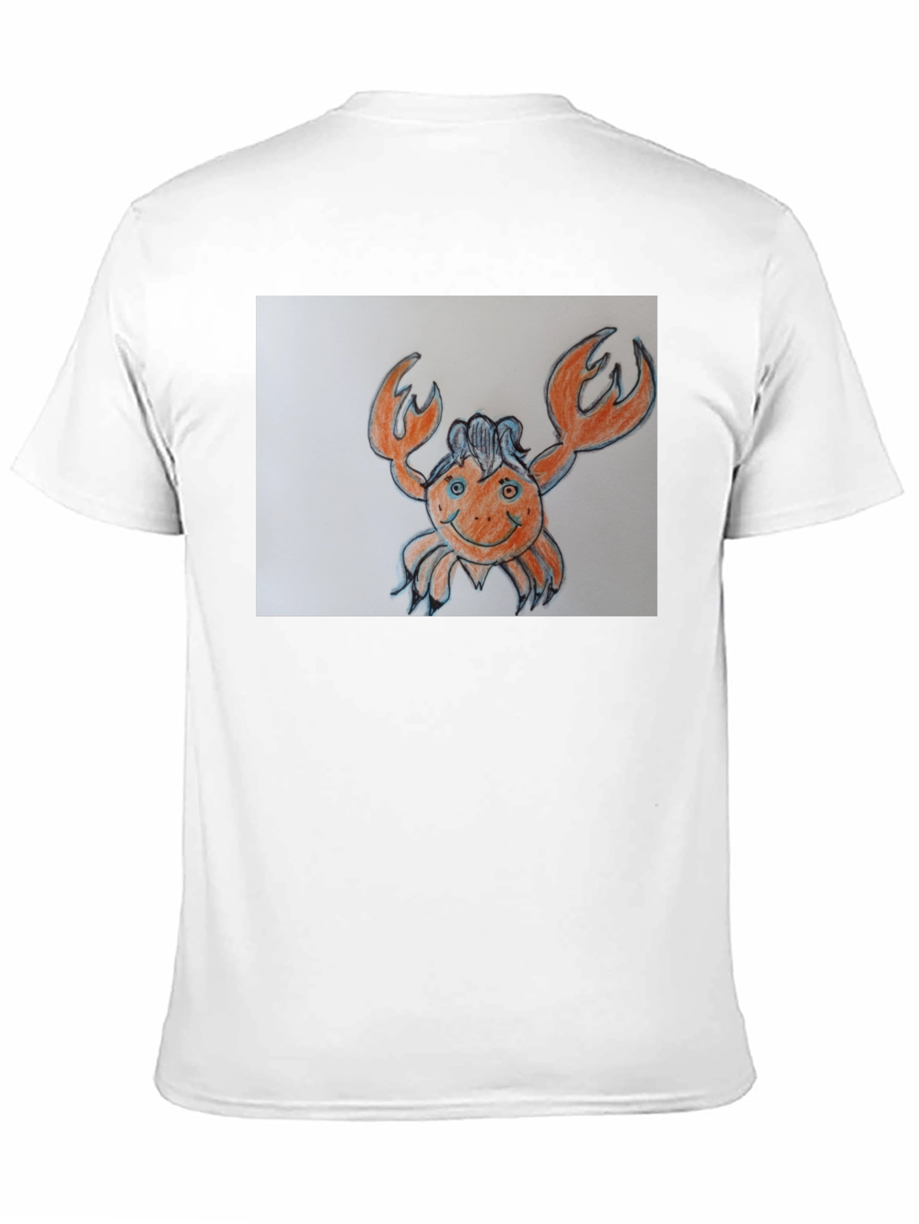 Crab Cartoon Graphic Tee - Black Cotton Casual Shirt