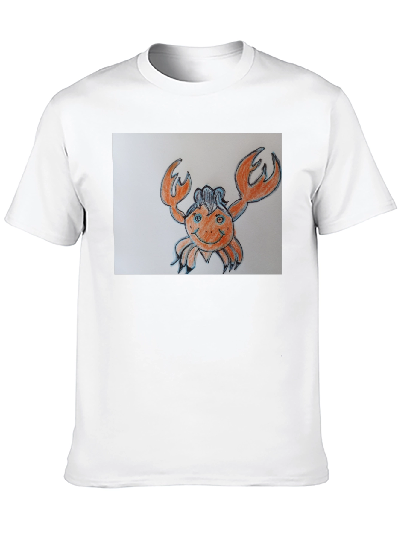 Crab Cartoon Graphic Tee - Black Cotton Casual Shirt