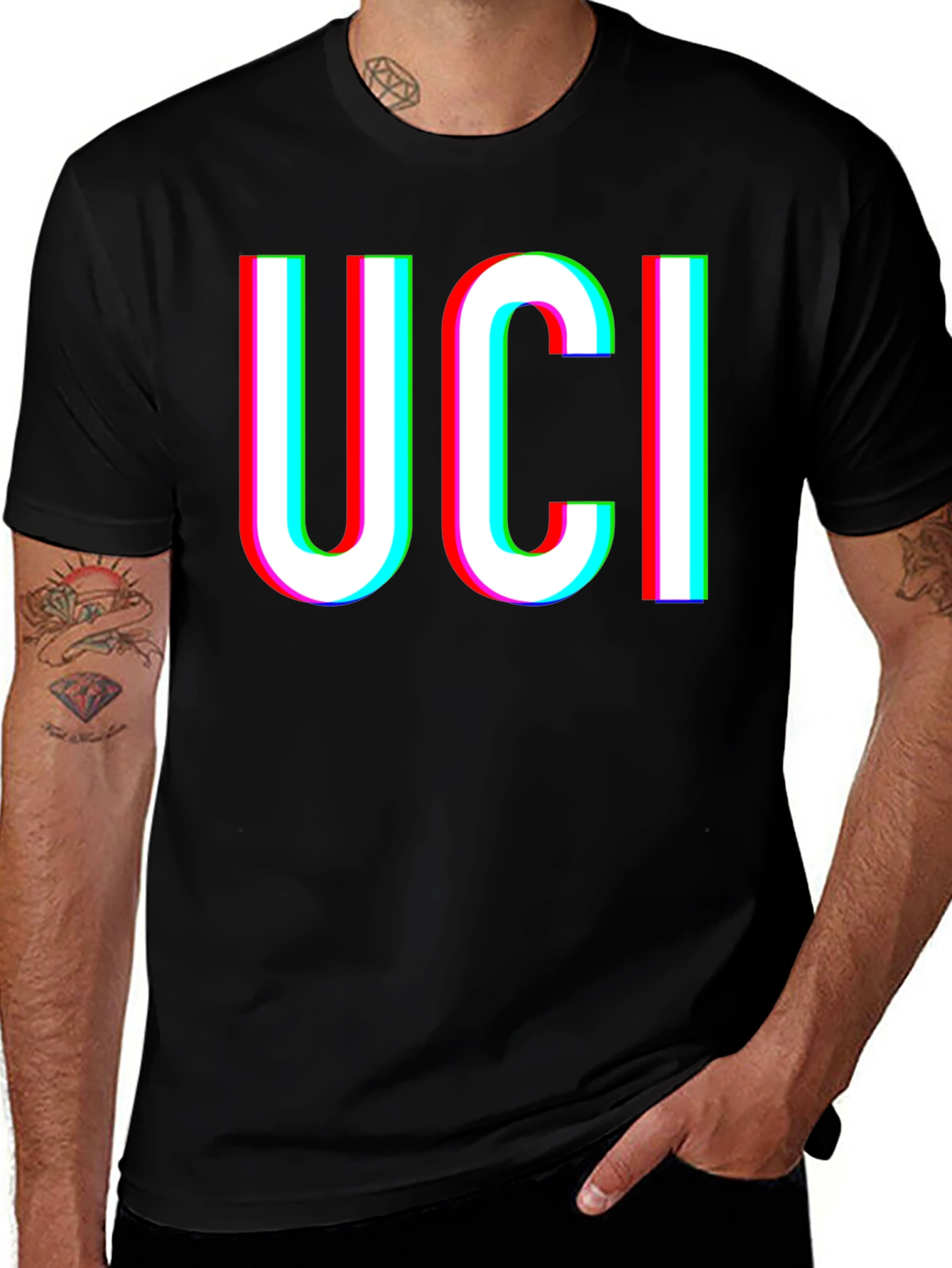 UCI Glitch Graphic Black T-Shirt