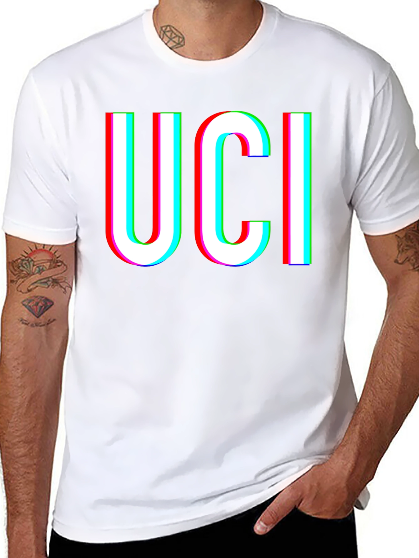 UCI Glitch Graphic Black T-Shirt
