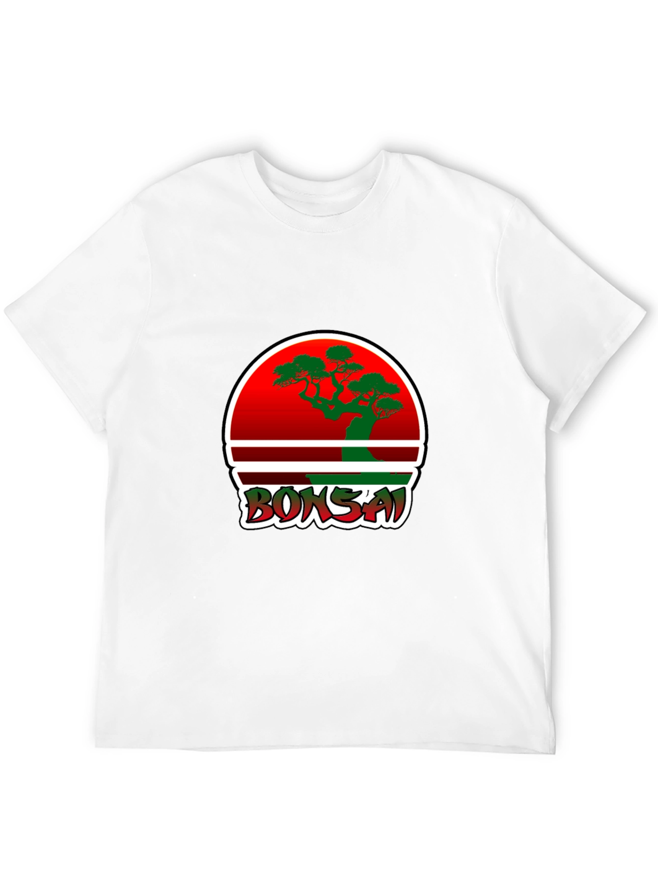 Bonsai Graphic Tee - Red Circle Bonsai Design