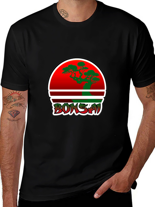 Bonsai Graphic Tee - Red Circle Bonsai Design