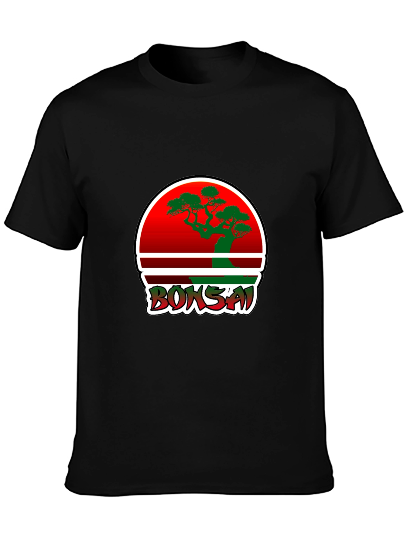 Bonsai Graphic Tee - Red Circle Bonsai Design