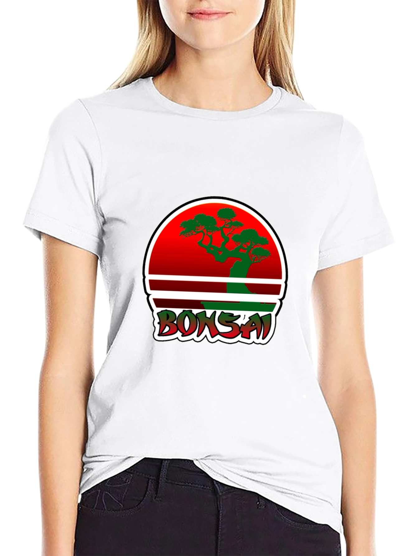 Bonsai Graphic Tee - Red Circle Bonsai Design