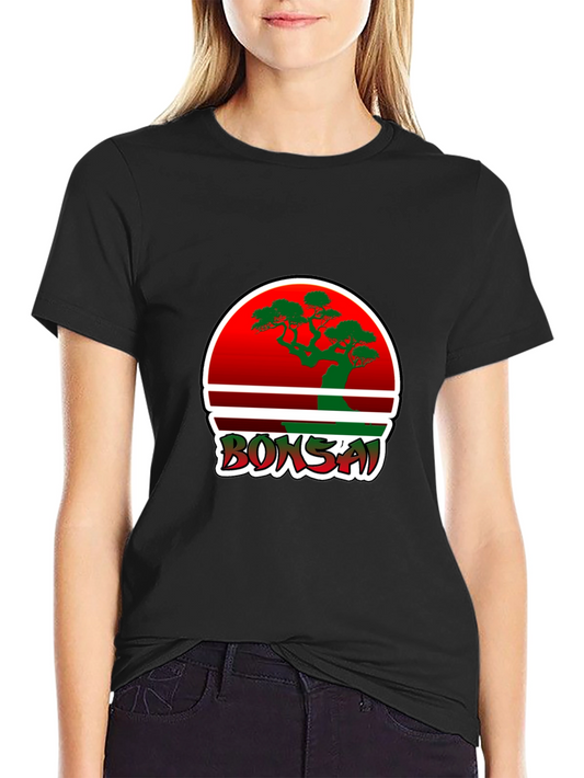 Bonsai Graphic Tee - Red Circle Bonsai Design