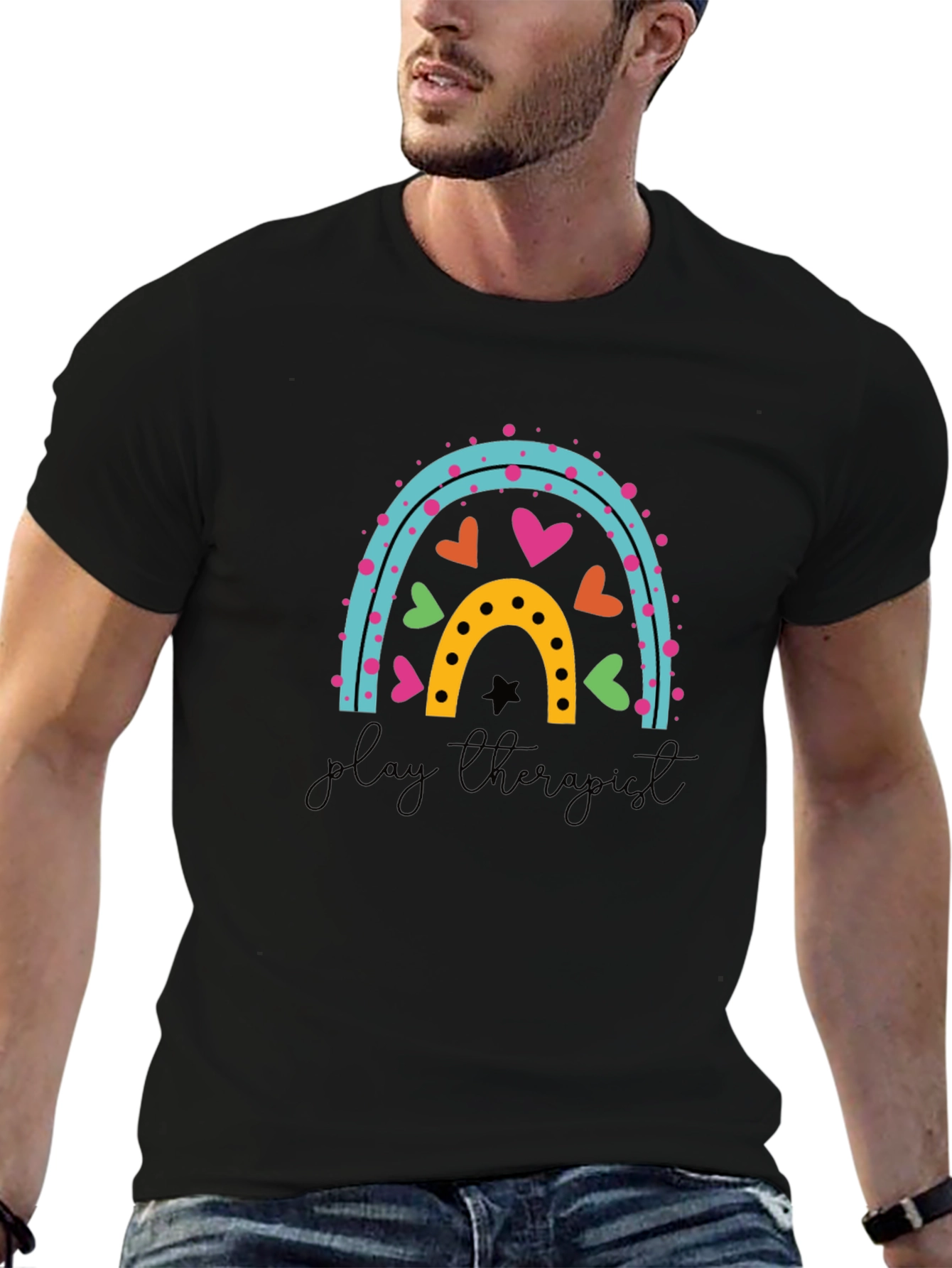 Play Therapist Rainbow Graphic Tee