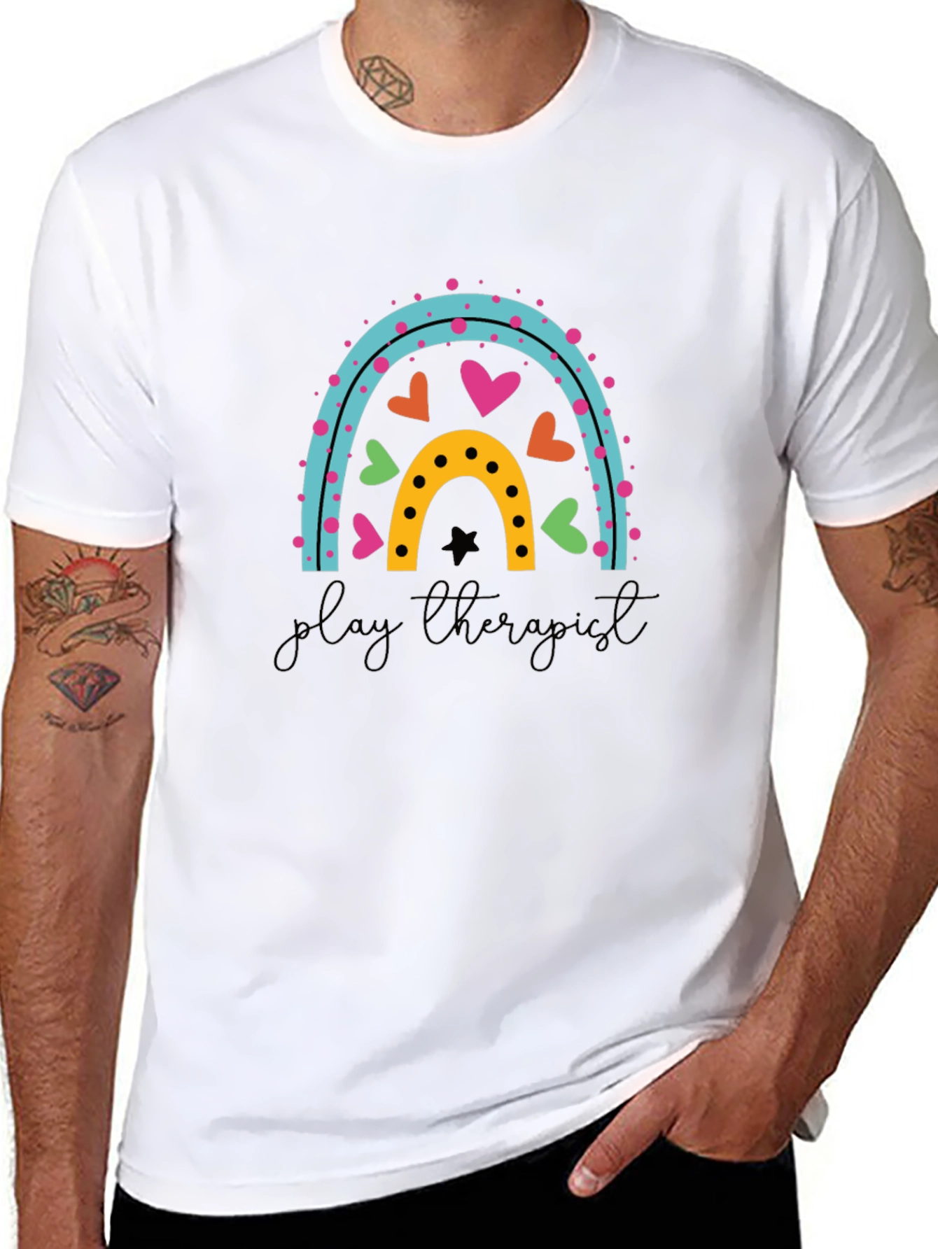 Play Therapist Rainbow Graphic Tee