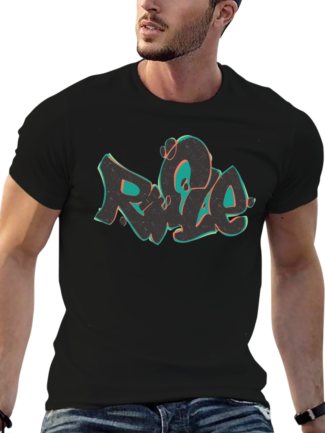 Rule Graffiti Style Black T-Shirt