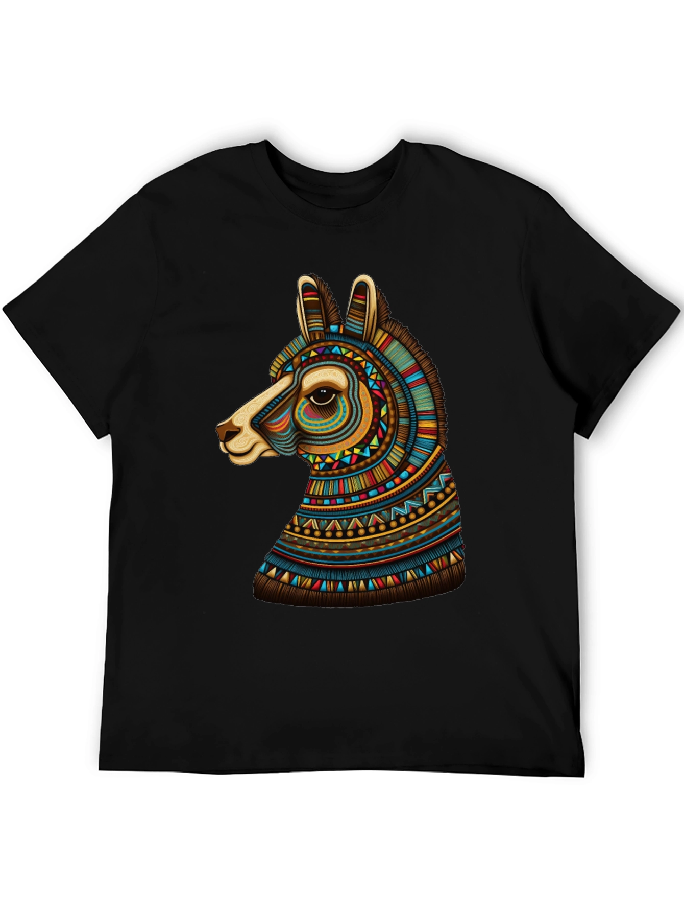 Llama Graphic Tee - Unique Tribal Design