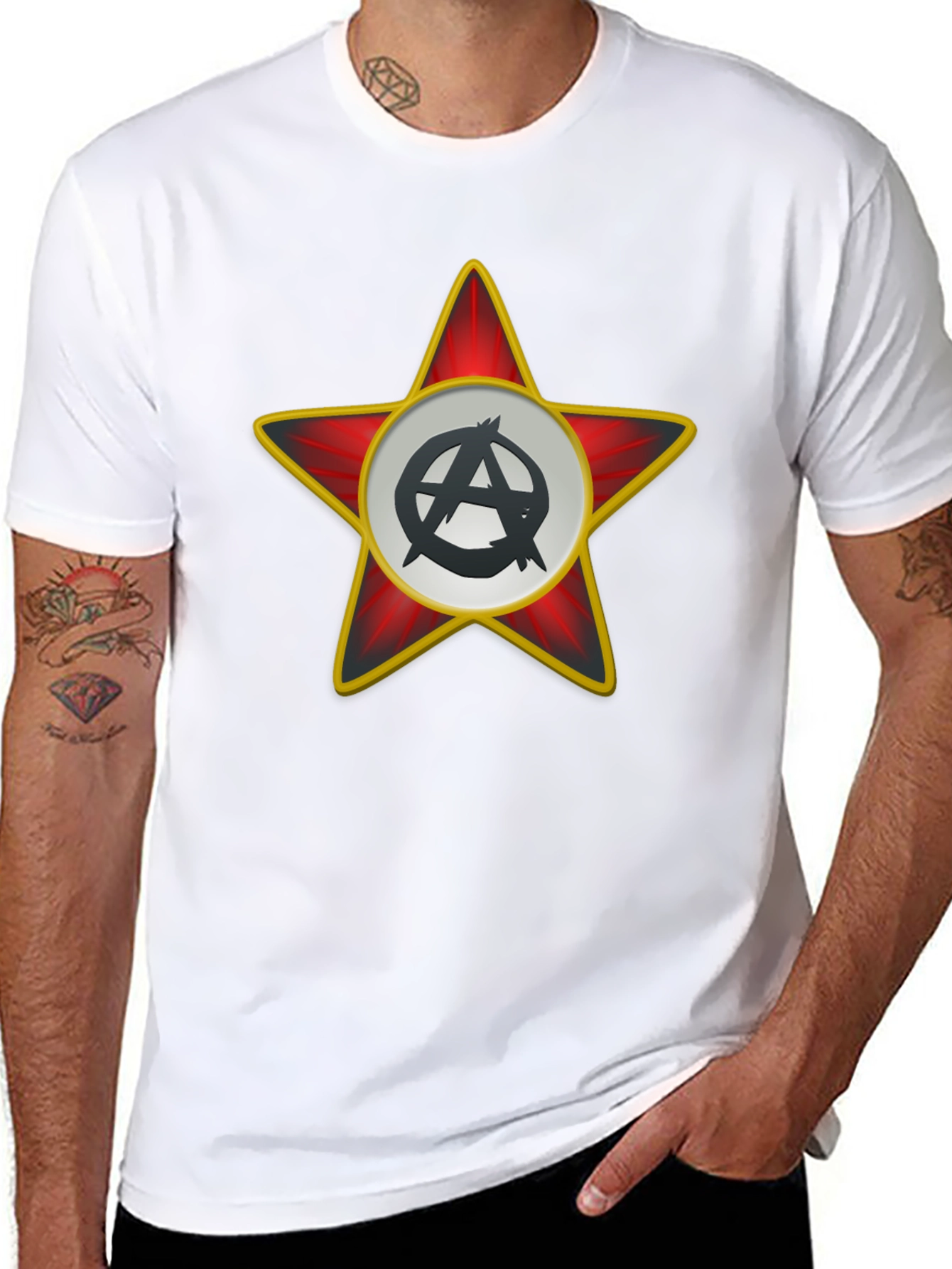 Anarchy Star Graphic T-Shirt - Black
