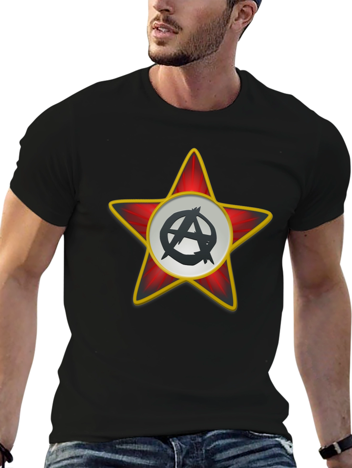 Anarchy Star Graphic T-Shirt - Black