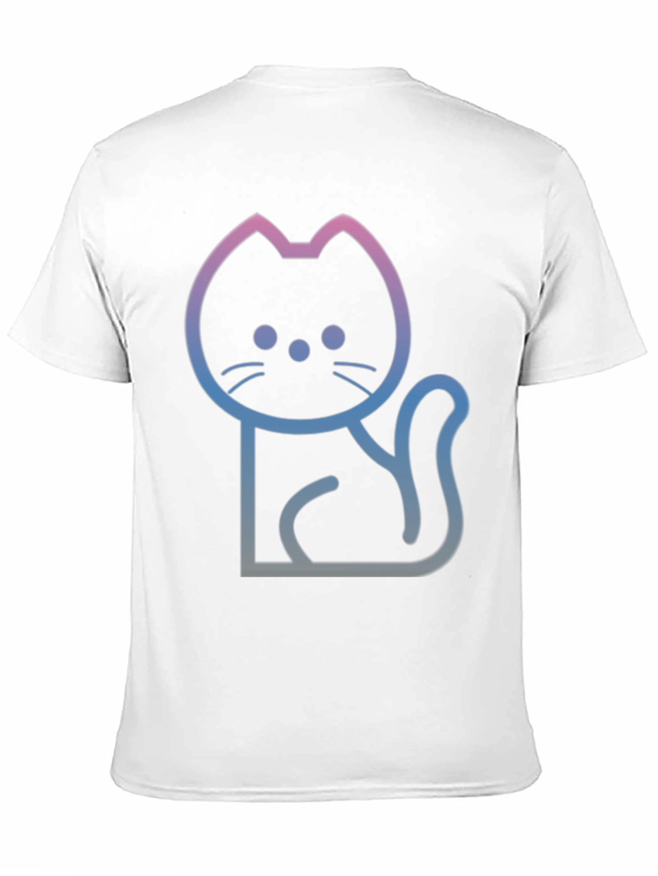 Gradient Cat Graphic Black T-Shirt