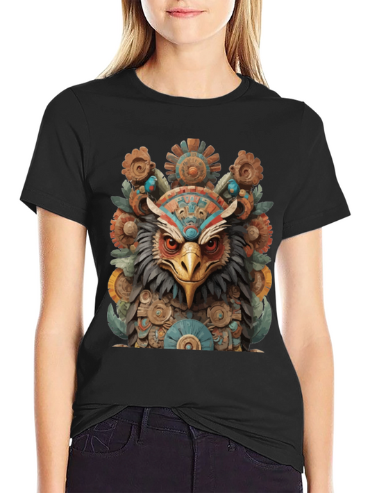 Aztec Eagle Warrior Graphic T-Shirt