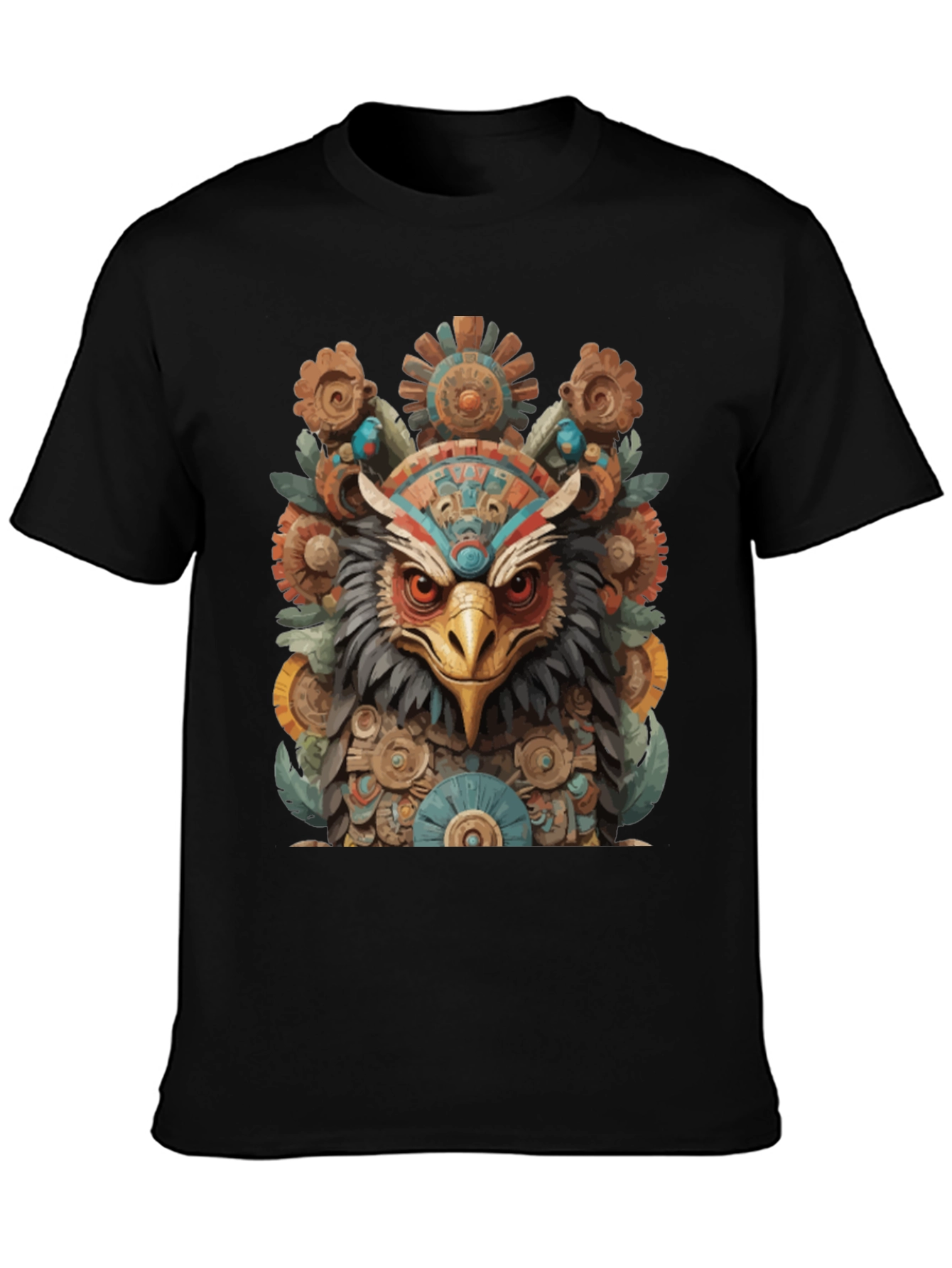 Aztec Eagle Warrior Graphic T-Shirt