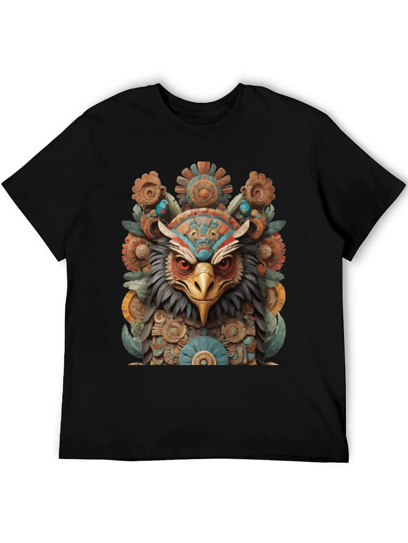 Aztec Eagle Warrior Graphic T-Shirt