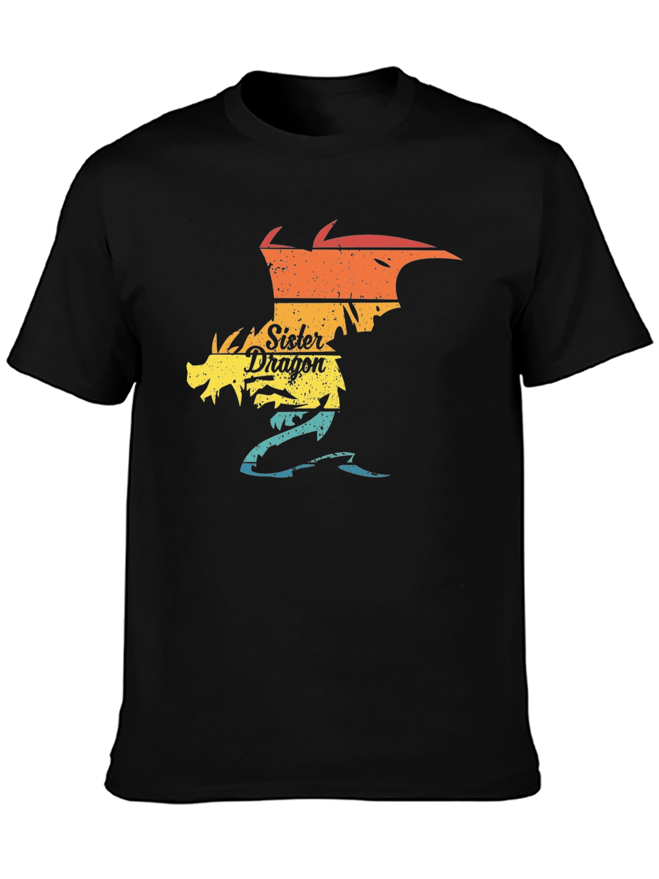 Sister Dragon Graphic T-Shirt - Black