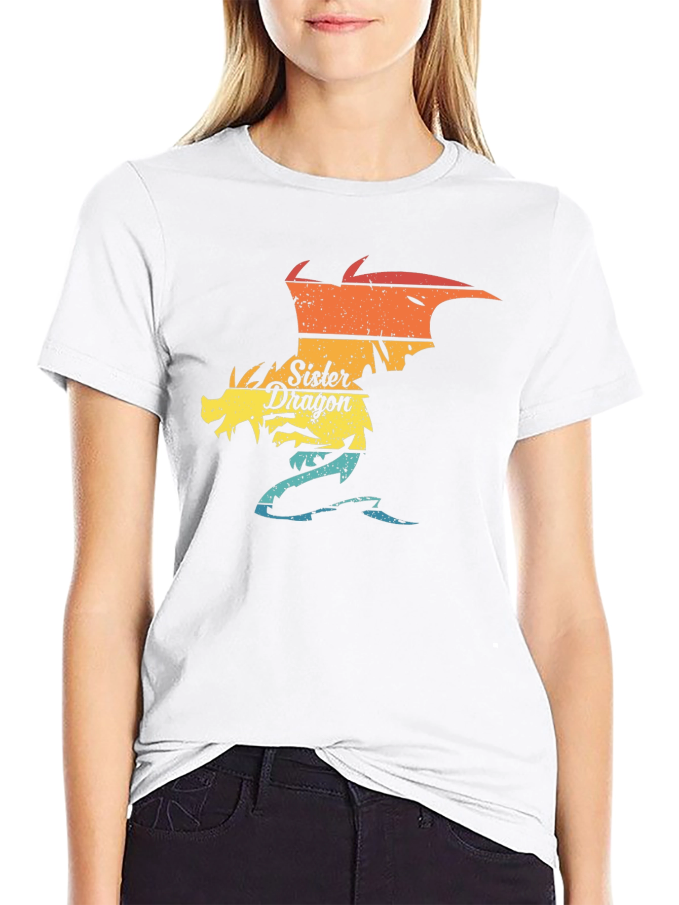 Sister Dragon Graphic T-Shirt - Black