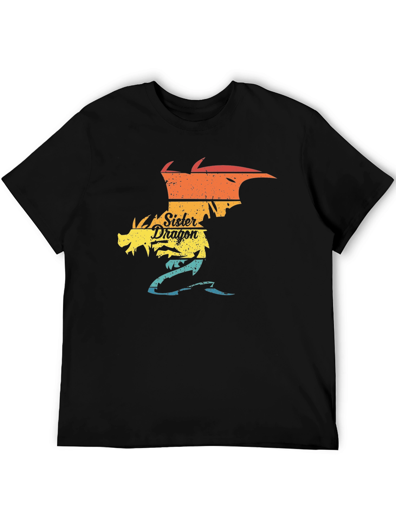 Sister Dragon Graphic T-Shirt - Black