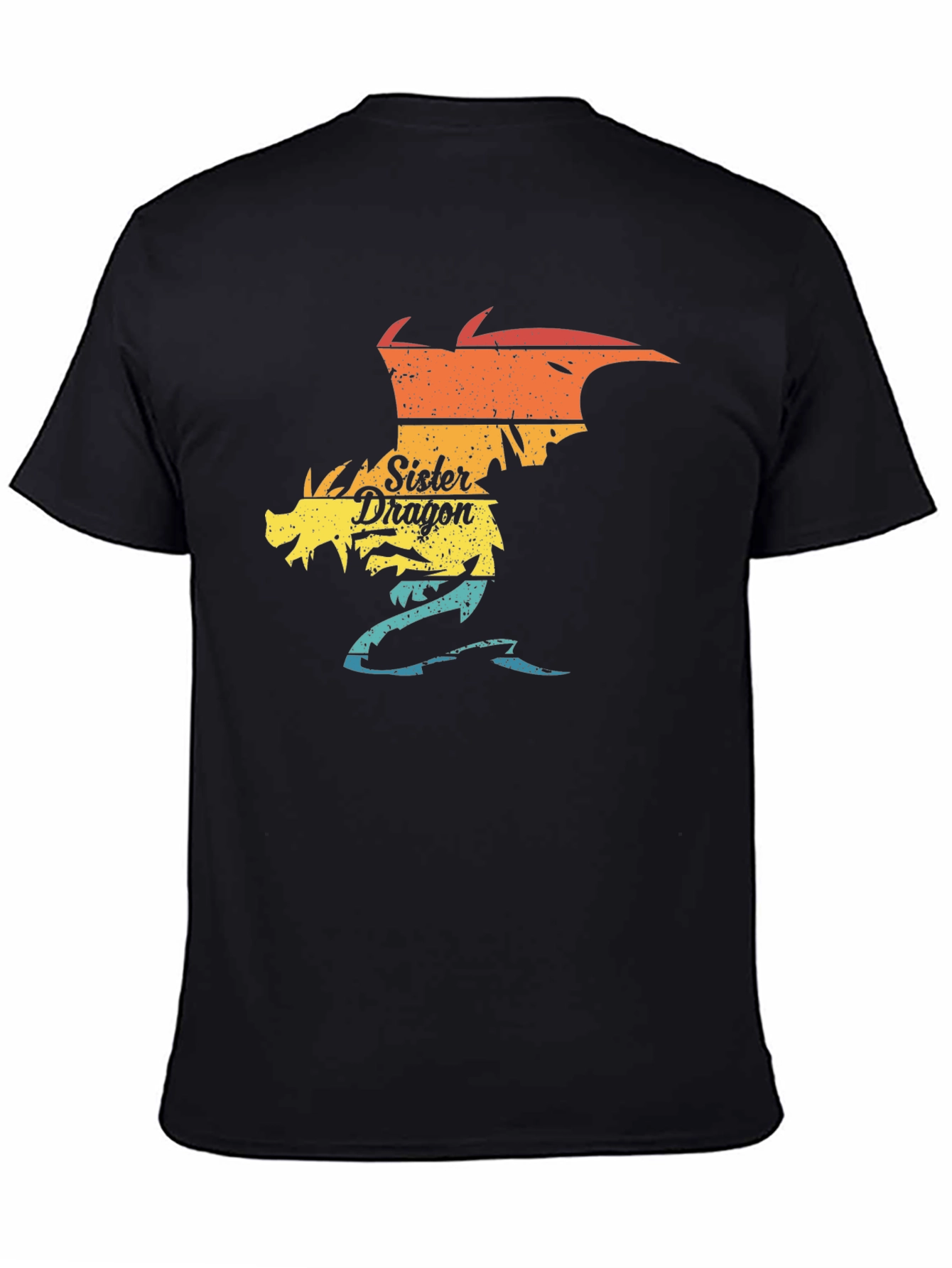 Sister Dragon Graphic T-Shirt - Black
