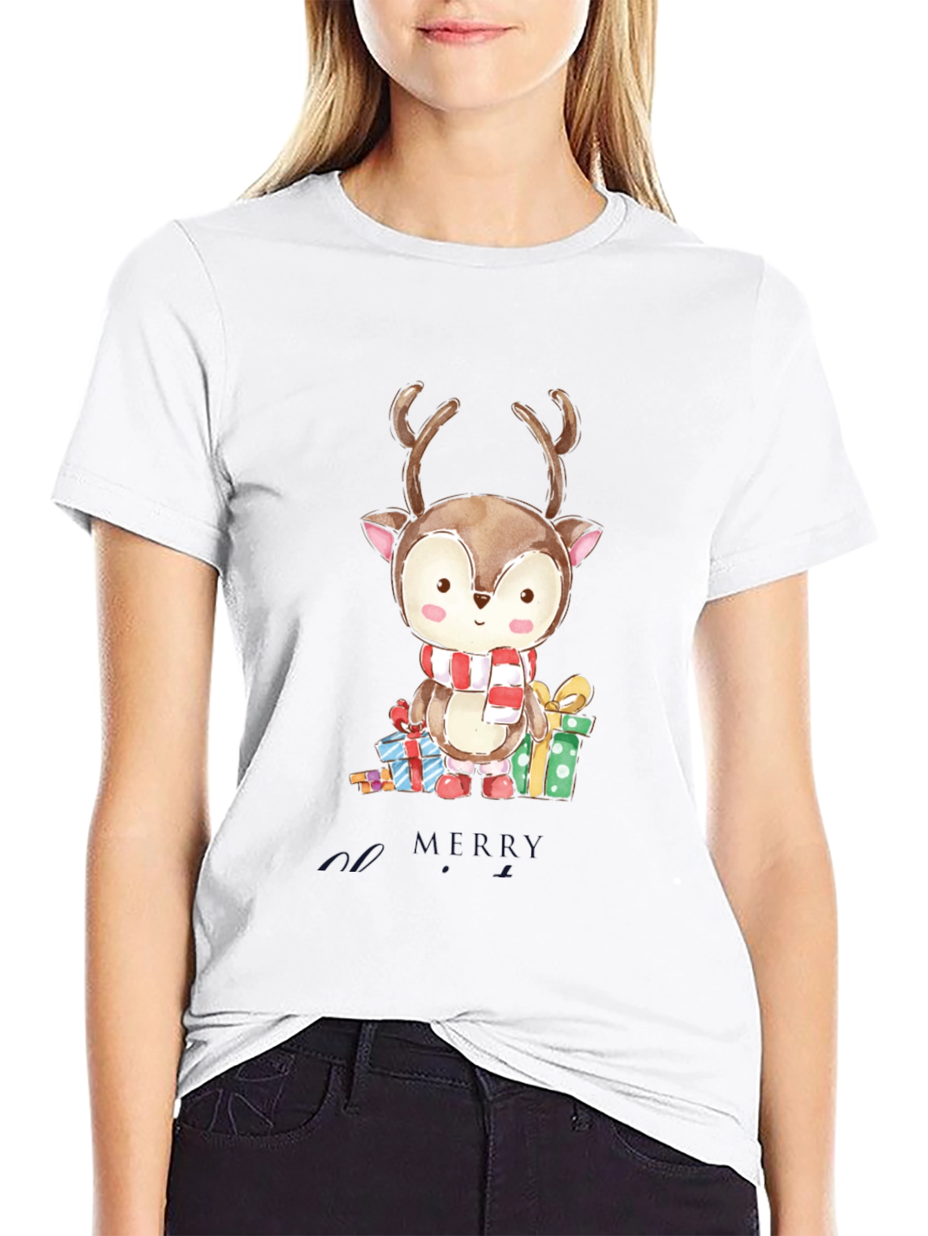 Cute Reindeer Christmas T-Shirt