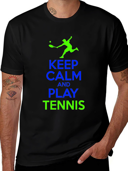 Keep Calm and Play Tennis Graphic Tee