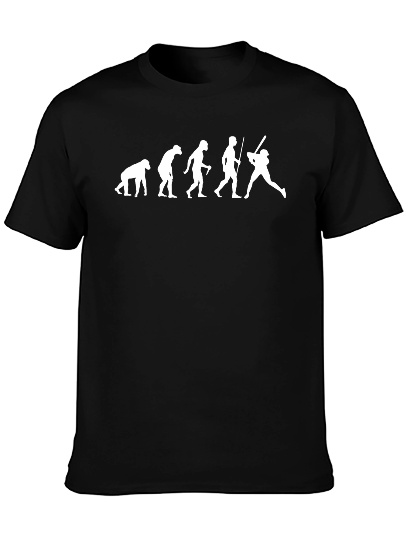 Evolution of Baseball T-Shirt - Black Cotton Tee