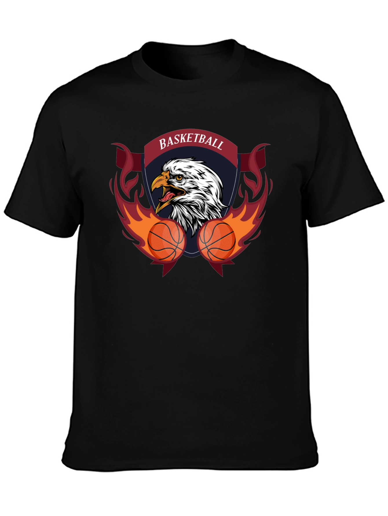 Basketball Eagle Graphic Tee - Black