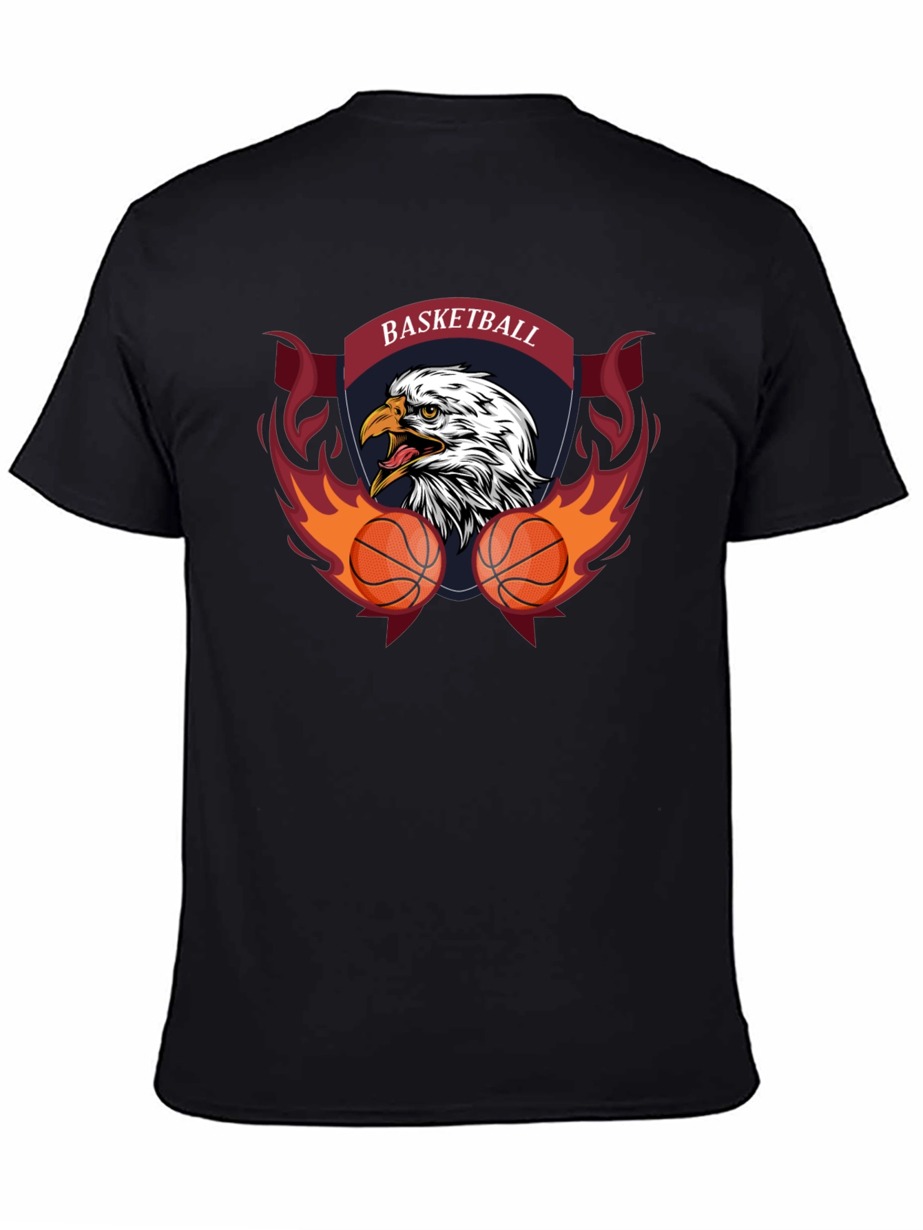 Basketball Eagle Graphic Tee - Black