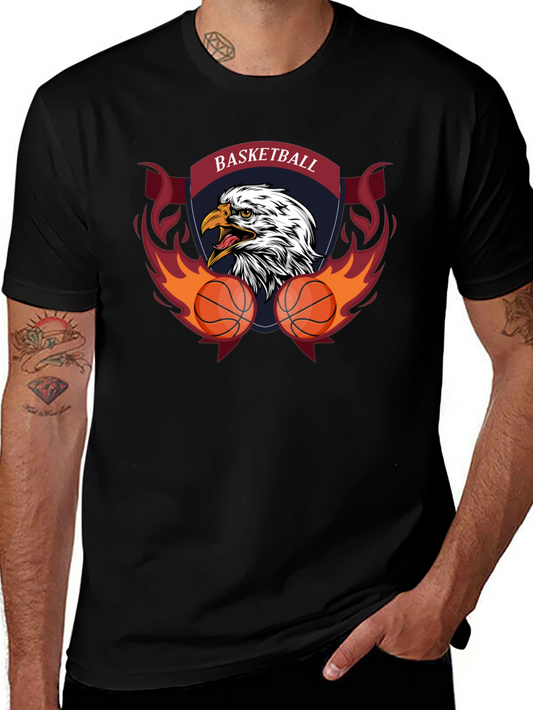 Basketball Eagle Graphic Tee - Black