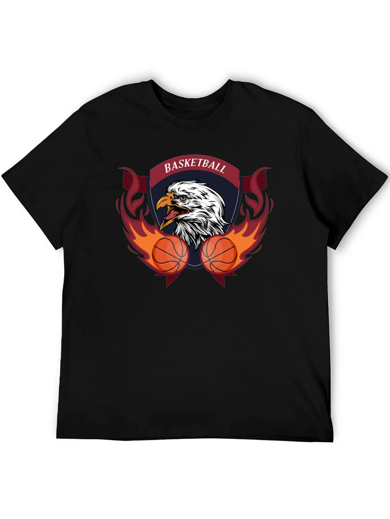 Basketball Eagle Graphic Tee - Black
