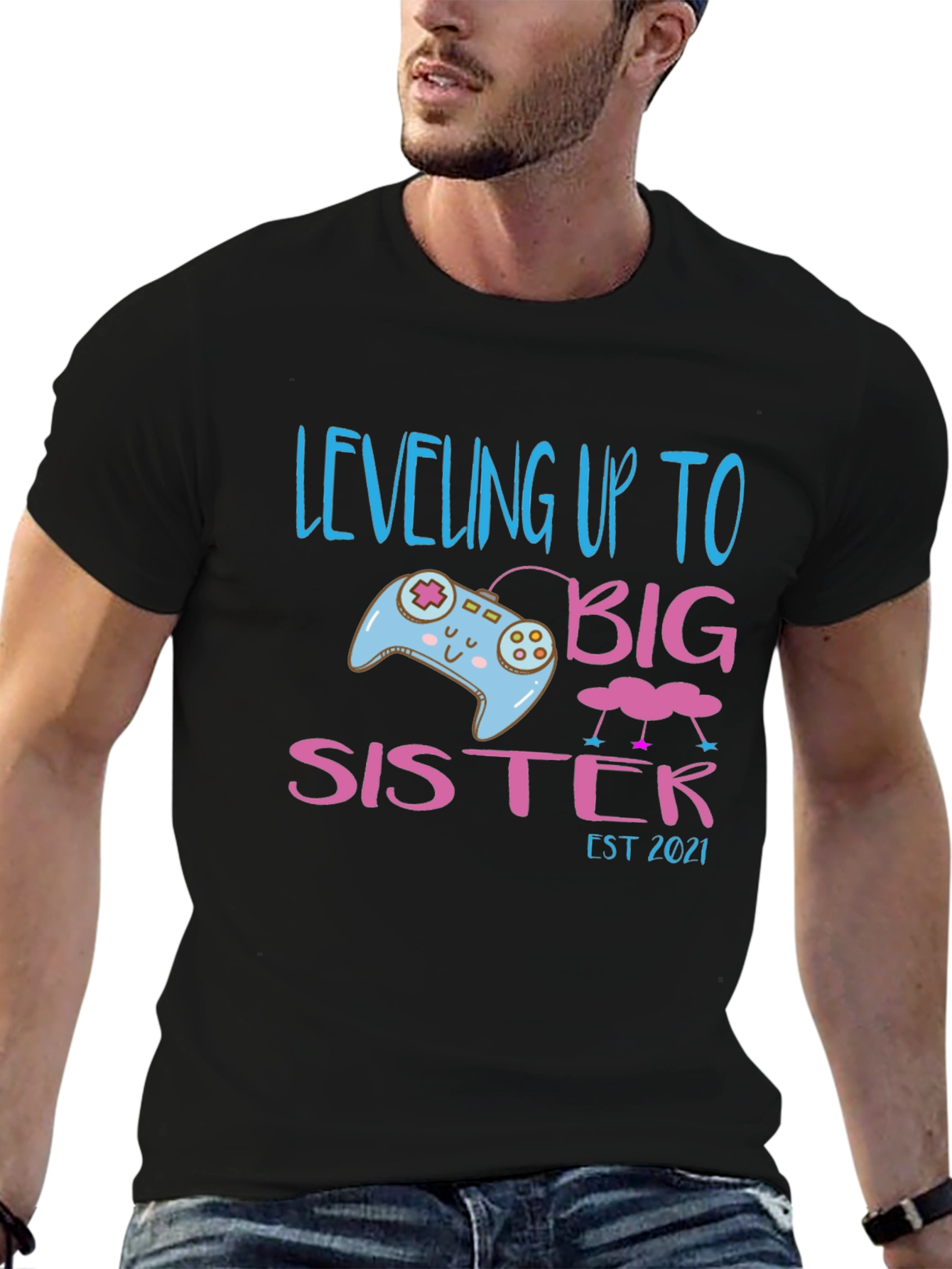 Leveling Up to Big Sister Est 2021 T-Shirt