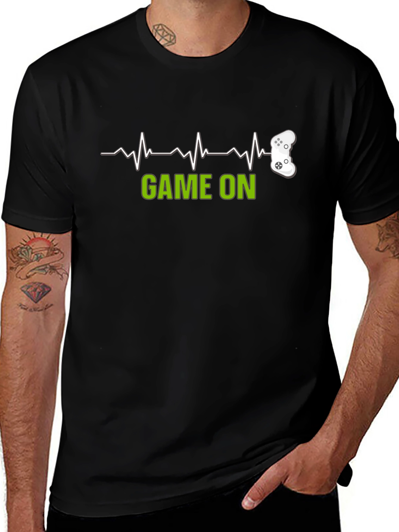 Game On Heartbeat T-Shirt - Gamer Tee