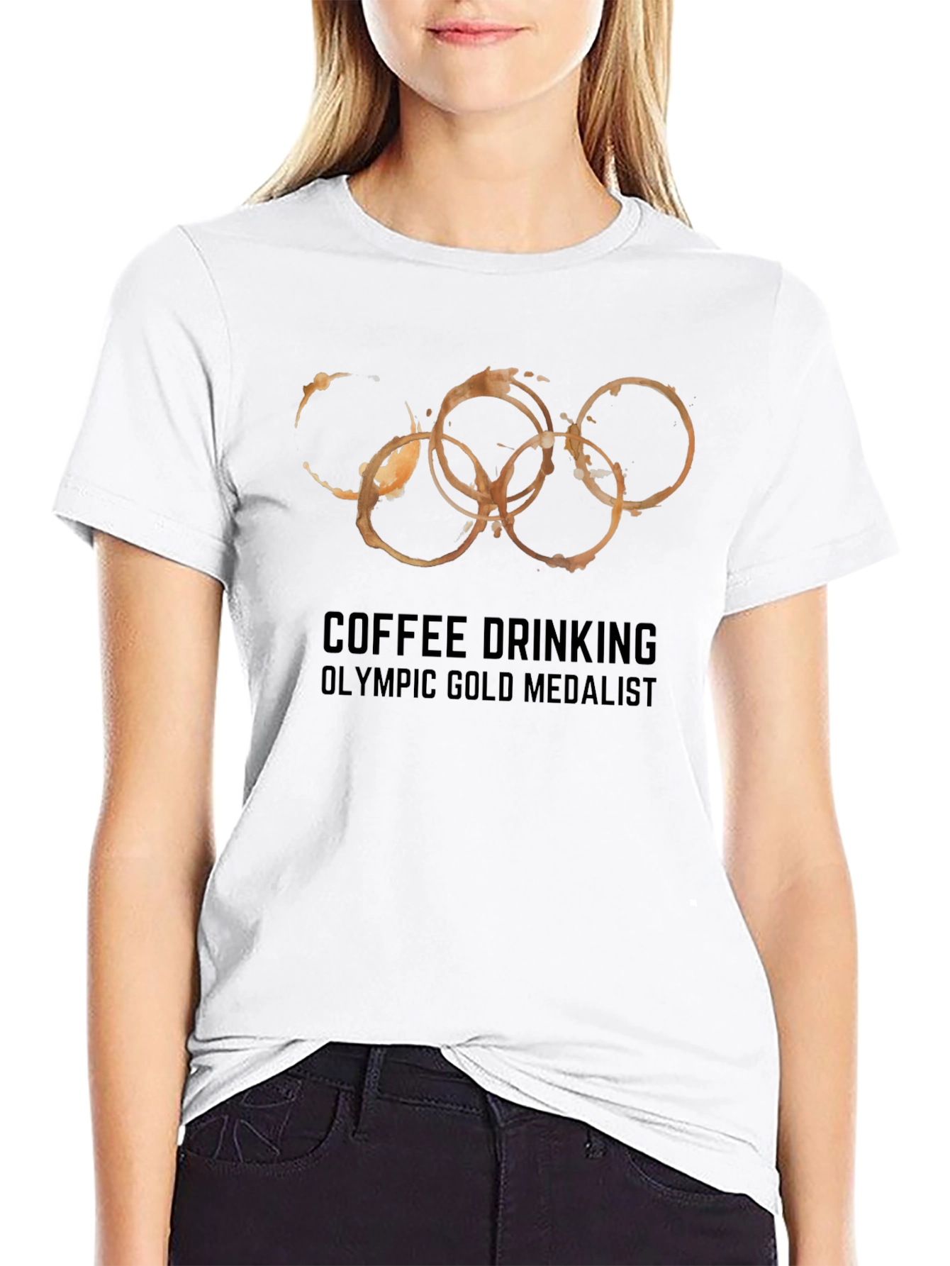 Coffee Drinking Olympic Gold Medalist Tee