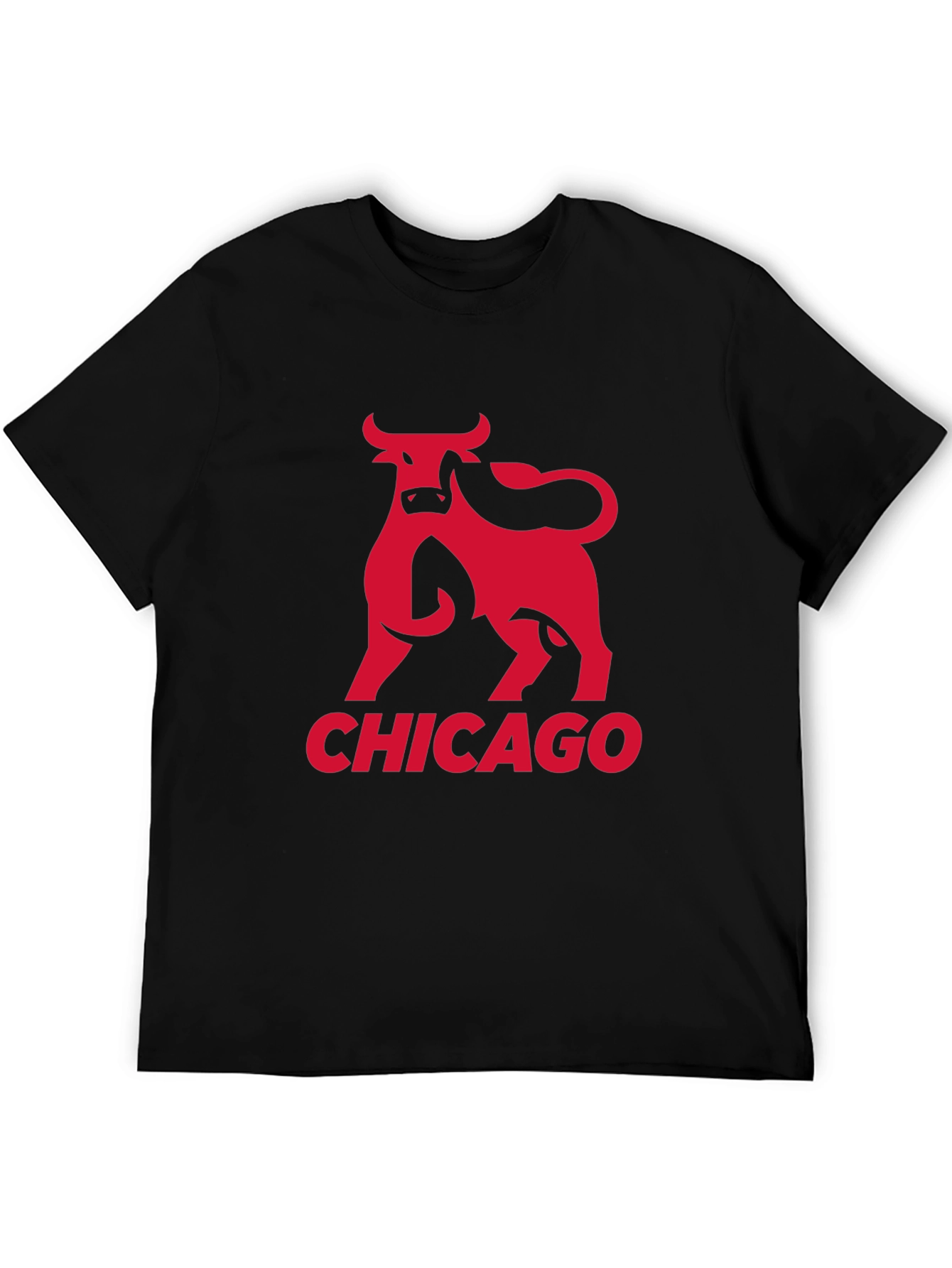 Chicago Bull Graphic Tee - Black Cotton T-Shirt