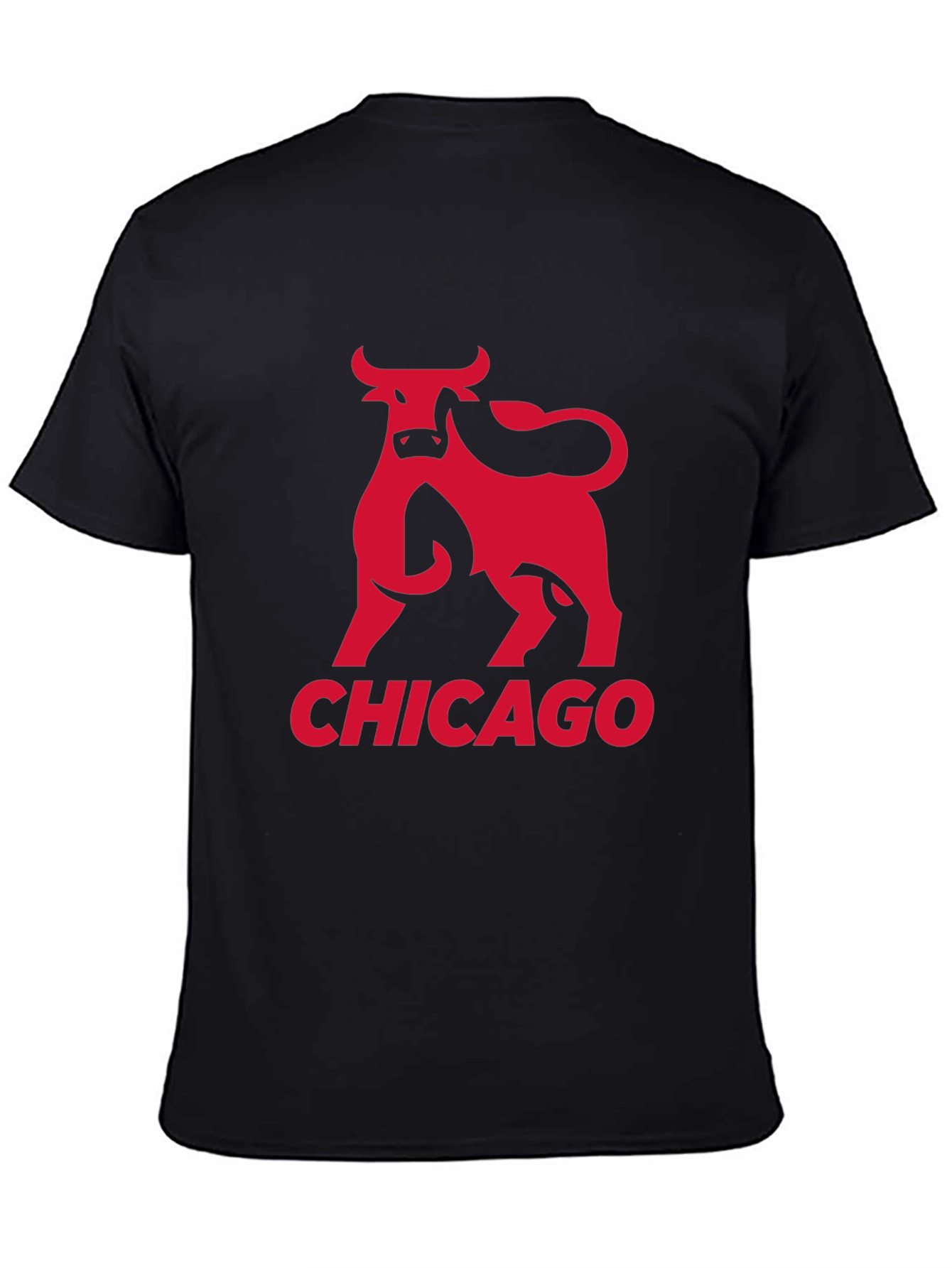 Chicago Bull Graphic Tee - Black Cotton T-Shirt