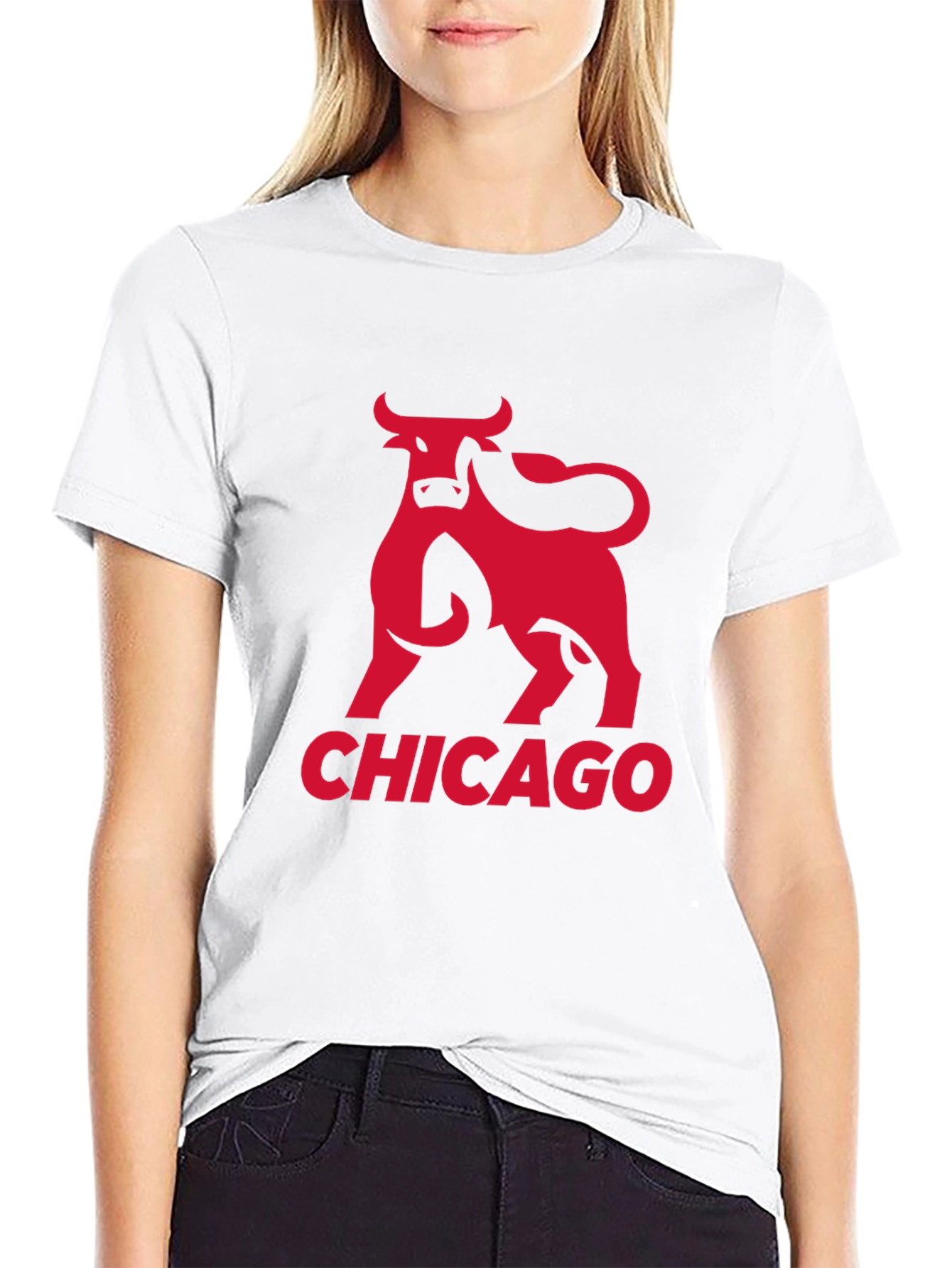 Chicago Bull Graphic Tee - Black Cotton T-Shirt