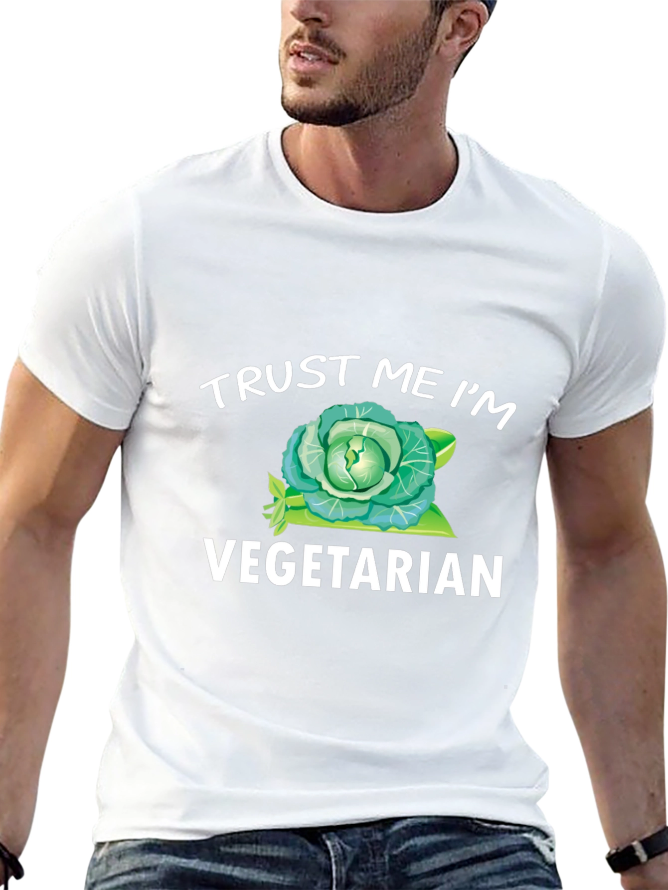 Trust Me Im Vegetarian T-Shirt Funny Cabbage Tee