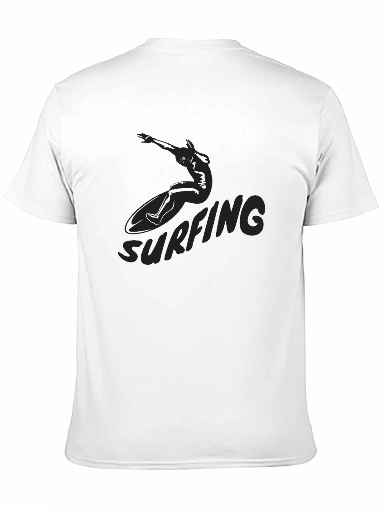 Black Surfing Graphic Tee for Men