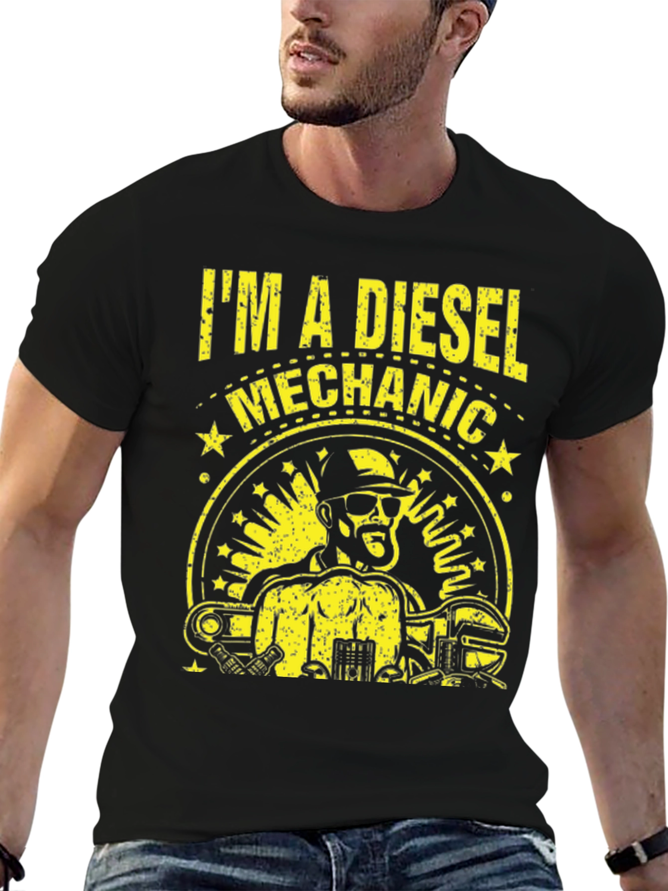 Diesel Mechanic T-Shirt - Black Cotton Tee