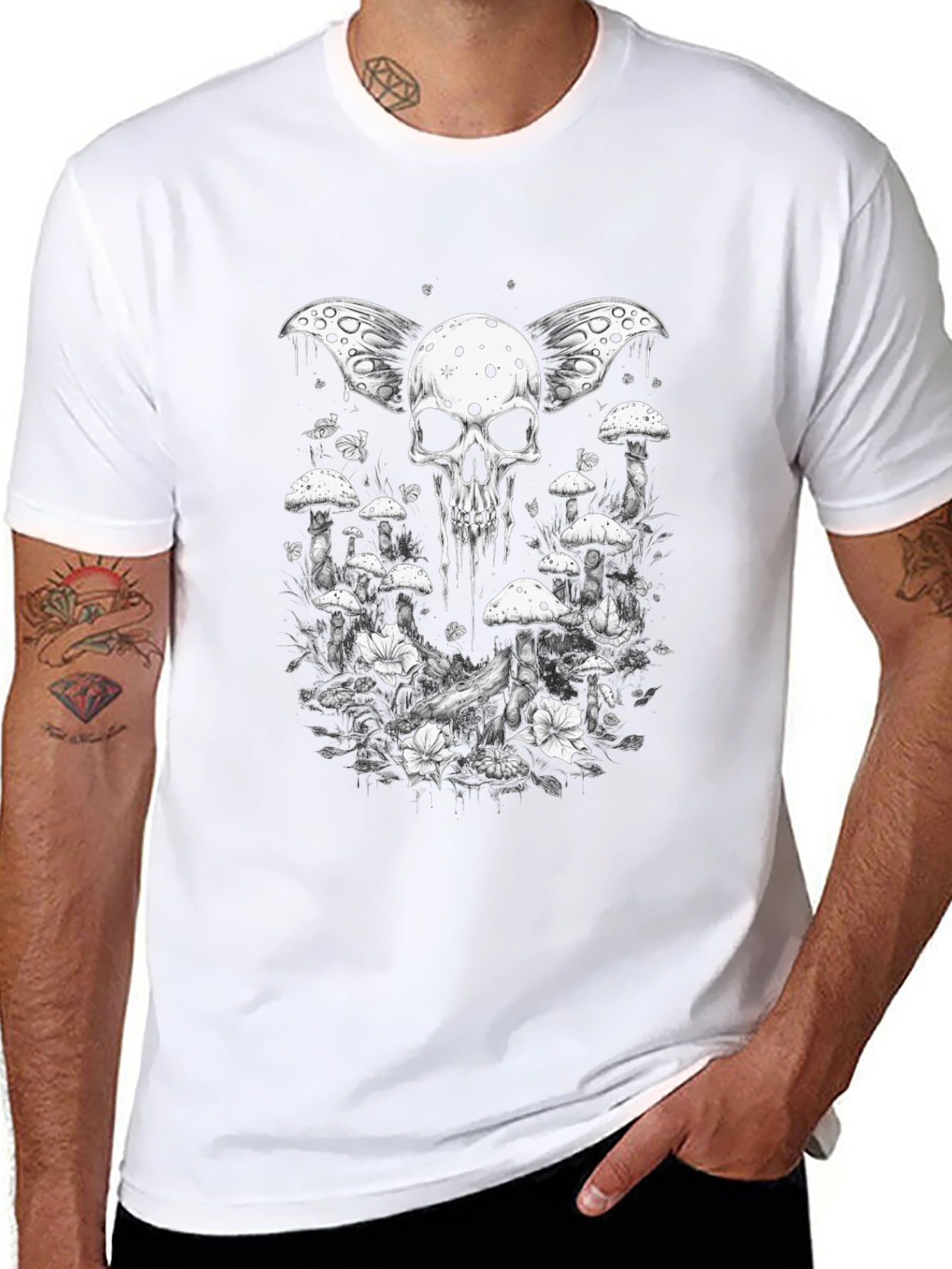 Skull & Mushroom Graphic Tee